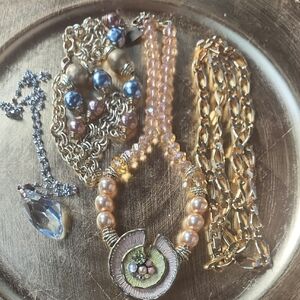 Elegant Gold and Silver Necklace Set